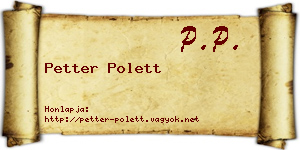Petter Polett névjegykártya